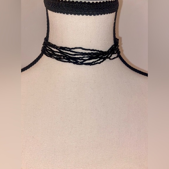 2 for 30$ Women Vintage shiny black strings super long Necklace  Y2K - Picture 6 of 10